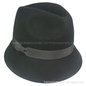 New Style Fashionable German Felt Hat with GG Hat Band and Bow Trim